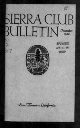 Sierra Club Bulletin 1960 Vol 45 No 9 December thumbnail